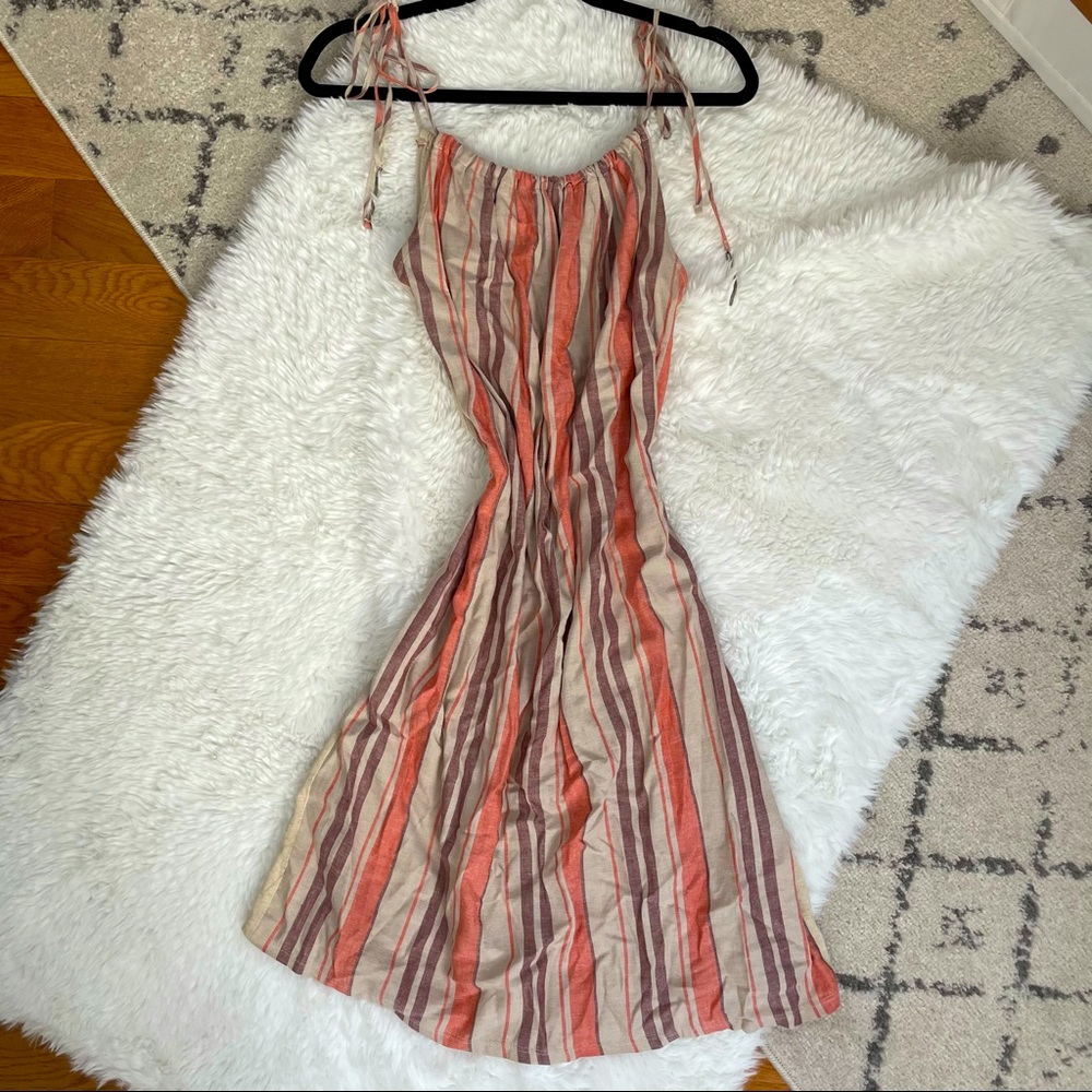 ZARA linen striped dress